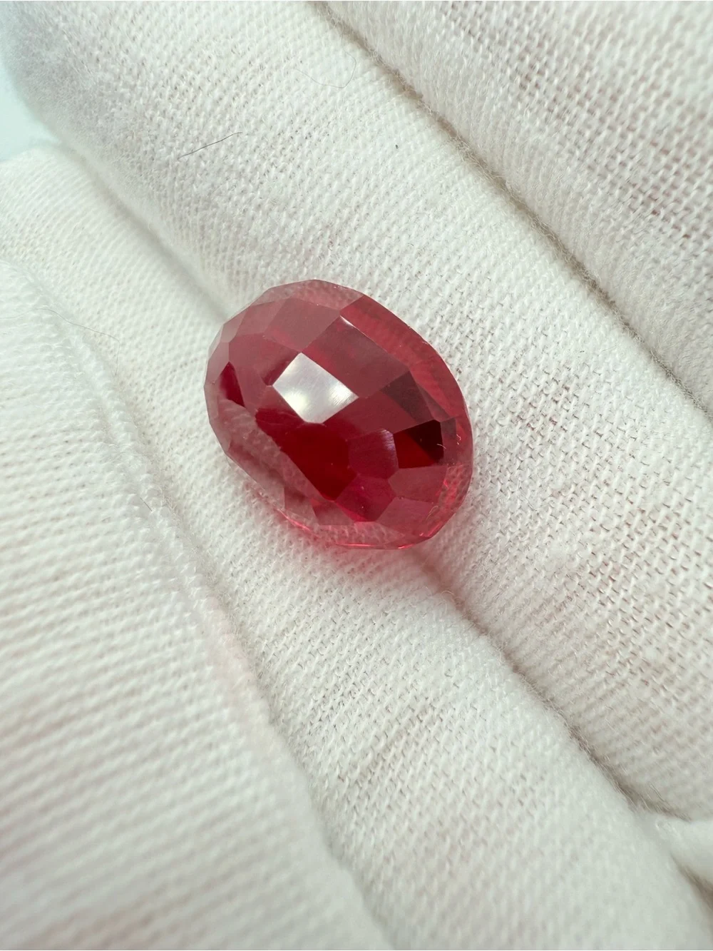 Vivid Red Oval Faceted Gemstone for Women’s Ring or Collection